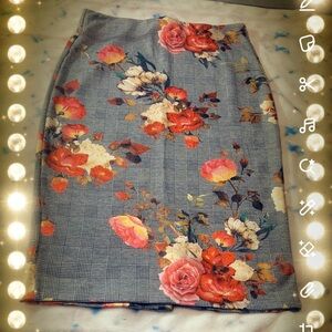 Floral Plaid Women's Skirt